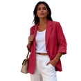 thumbnail image 7 of Blazers for Women Business Casual 3/4 Long Sleeve Lapel Open Front Suit Jacket Work Blazer with Pockets Business Casual Office Work Suit Jacket Summer Dressy Coat Outfits, 7 of 7