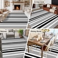 thumbnail image 5 of 6'x9' Area Rugs, Black Grey Stripes Indoor Outdoor Area Rug for Living Room Bedroom, Simple Striped Lines Minimalist Modern Washable Bathroom Rugs Kitchen Floor Carpet Mats Home Decor Aesthetic, 5 of 8