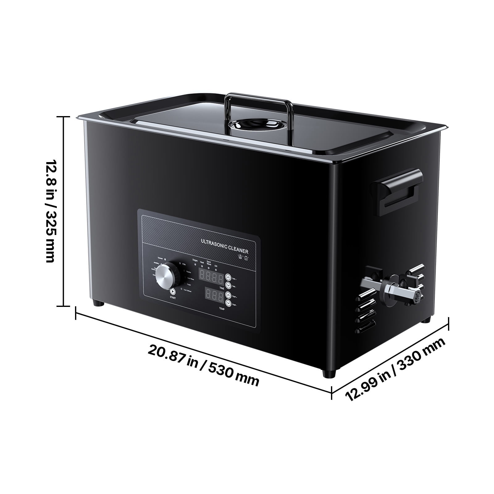 KFFKFF 30L Ultrasonic Cleaning Machine with Adjustable Knob Control, Durable Stainless Steel Design, Includes Basket and Cleaning Ball, Ideal for Jewelry, Watches, Razors, Coins, and More