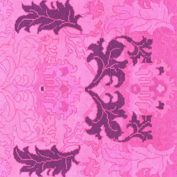 Ahgly Company Indoor Square Abstract Pink Modern Area Rugs, 4' Square