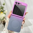 thumbnail image 5 of Dteck Magnetic for Samsung Galaxy Z Flip 5 Case [Compatible with Magsafe] with Camera Protection Soft TPU Slim Shockproof for Women Girls Gradient Phone Cover,Purple Gray, 5 of 6