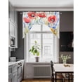 thumbnail image 3 of Blue Flower Swag Valances for Windows, Small Curtains Drapes, Patriotic Red Poppy Floral Daisy Wildflower Kitchen Window Curtains Over Sink Window Treatment Valance for Bedroom/Bathroom 56"x36", 3 of 5