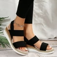 thumbnail image 6 of NOKIO Women Minimalist Wedge Sandals Fabric Slingback Vacation Sandals Summer Open Toe Platform Shoes Shoes Womens Espadrilles Strap Open Toe Wedges Flats Sandals, 6 of 9