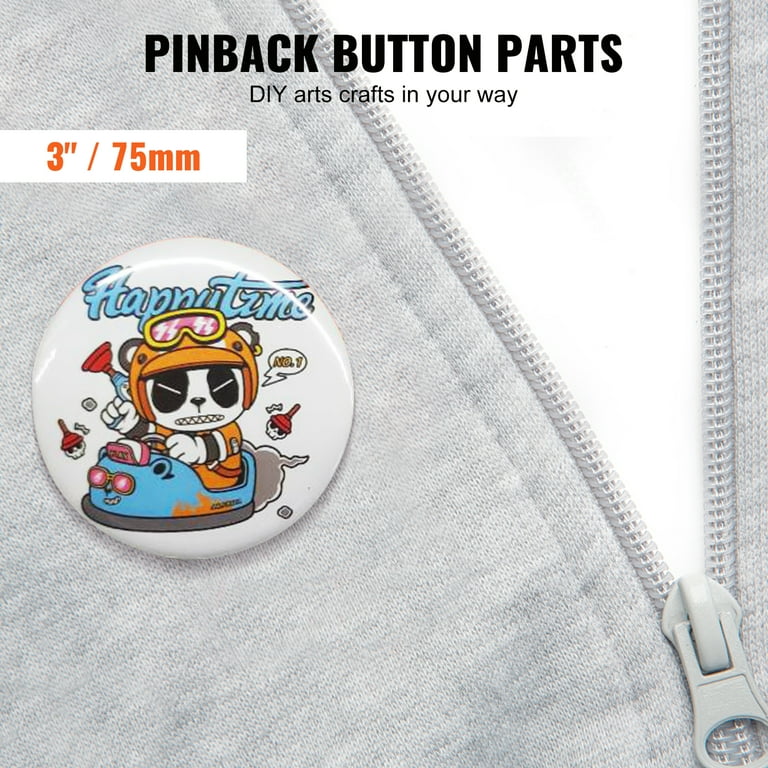 blank badges - 100 pin buttons 75mm from Secabo