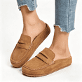 thumbnail image 6 of Women's Penny Loafer Mule Clogs, Slip-On Faux Suede Comfort Shoes, Casual Backless Loafers, 6 of 6