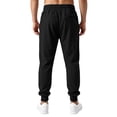 thumbnail image 4 of Joggers for Men Solid Color Loose Casual Sweatpants with Zip Pockets Drawstring Elastic Waist Cuffed Jogger Pants for Daily Gym and Travel, 4 of 9