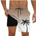 thumbnail image 2 of COSFO Swim Trunks Men Elastic Waist Hawaiian Casual Relaxed Fit Beach Drawstring Board Shorts, 2 of 9