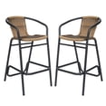 thumbnail image 2 of Flash Furniture Lila Indoor-Outdoor PE Rattan Restaurant Barstool Medium Brown 2/Pack, 2 of 16