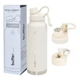 thumbnail image 1 of BUFFER FLASK Termo de Acero Inoxidable 1200ml - Botella Térmica Antigoteo y Hermética - Termo Acero para Agua Fría 24h y Caliente 12h - Termo Termal con Tapas - Termos para Agua - Ivory - 40 Oz, 1 of 5