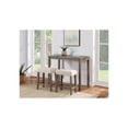 thumbnail image 2 of Bed Bath & Beyond Lux 3 Piece, 36inch, Wood and linen, Tufted, Pub Table Set, Brown, 2 of 9