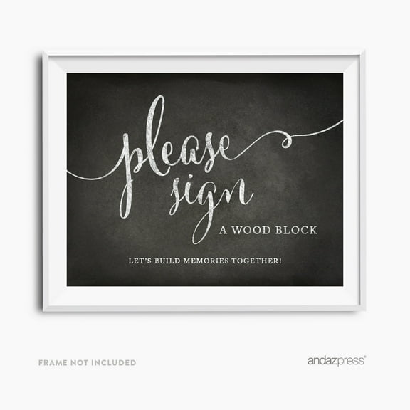 Sign Wood Block Vintage Chalkboard Wedding Party Signs