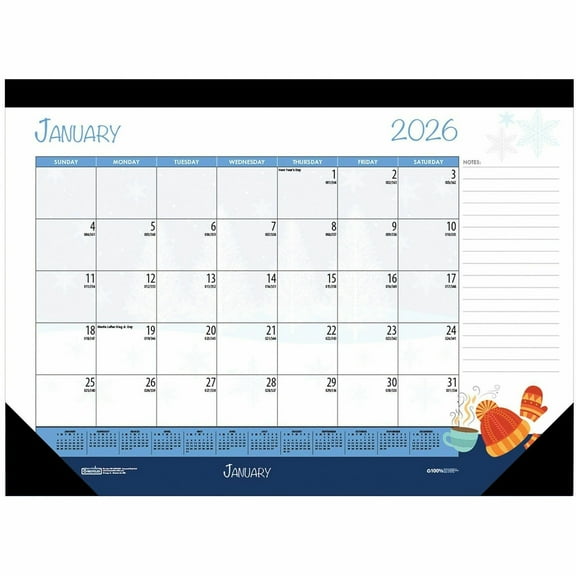2026 House of Doolittle Seasonal Holidays 22" x 17" Monthly Desk Pad Calendar Multi (139-26)