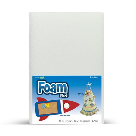 FloraCraft Foam Block 1.8 Inch x 11.8 Inch x 17.8 Inch (Best Way To Cut Styrofoam Sheets)