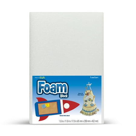 FloraCraft Foam Block 1.8 Inch x 11.8 Inch x 17.8 Inch White
