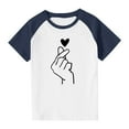thumbnail image 3 of Blusas y camisas de manga corta con cuello redondo para niños y niñas, blusa de manga corta con estampado de cuello redondo, 3 of 7