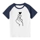 thumbnail image 3 of Blusas y camisas de manga corta con cuello redondo para niños y niñas, blusa de manga corta con estampado de cuello redondo, 3 of 7