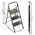 thumbnail image 4 of KK KINGRACK 3 Step Ladder, Folding Step Stool with Non-Slip Feet for Home, 800 lbs Capacity, Black, 4 of 6