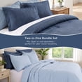 thumbnail image 3 of Regency Heights Twin/Twin XL Comforter Set with Quilt Coverlet, 4-Piece Bed in a Bag Navy Solid Bedding Set with Quilted Bedspread and Shams, Layered Bedding Bundle for All Season, 3 of 13