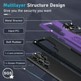 thumbnail image 3 of for Samsung Galaxy S24 Ultra Case with Screen Protector[2 Pack],Heavy Duty Shockproof Full Body Protective Cover Built in Rotatable Metal Ring Holder Kickstand,2024 Lavender, 3 of 15