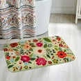 thumbnail image 3 of Flower Bathroom Rugs Non-Slip, Cute Floral Bath Mat for Bathroom Floor Decor, Soft Fluffy Washable Shower Rug for Bathtub Kitchen Sink, 3 of 6
