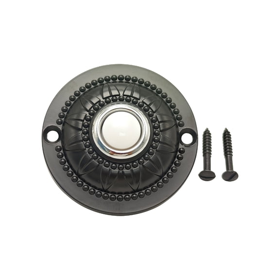 Illuminates Round Metal Doorbell Button with Classical Style Easy Installation Weatherproof Push Button for Home Entrance