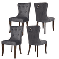 thumbnail image 1 of Modern Button Tufted Upholstered Dining Chairs with Nailhead Trim and Back Ring Pull, Dining Room Chairs Tufted Cushion Back Elegant, Accent Chairs with Solid Wood Legs (Set of 4), 1 of 9