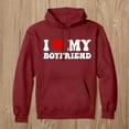 thumbnail image 2 of Tiweut Women Hoodies I Love My Boyfriend Funny I Heart Love Hot My BF Custom Pullover Hoodie,Brick Red,L, 2 of 3