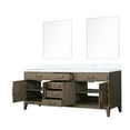 thumbnail image 3 of Laurel 80 in W Grey Oak Double Bath Vanity, Carrara Marble Top, and 36 in Mirrors, 3 of 6