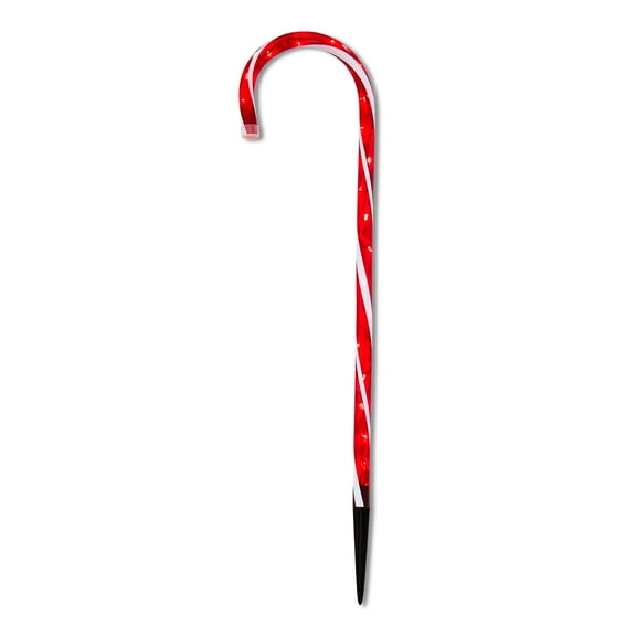 Light-Up LED Candy Cane Outdoor Yard Stake, Red and White, 26", by Holiday Time