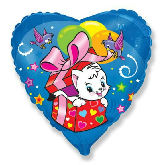 18 inch Surprise Cat Foil Mylar Balloon - Party Supplies Decorations