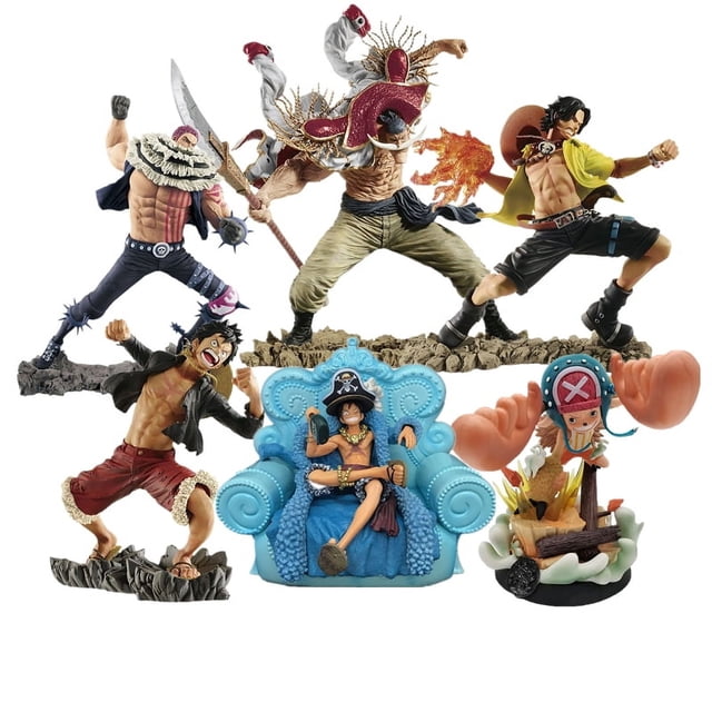 Figura de acción del 20 ° aniversario de One Piece, Luffy Ace, barba blanca, Katakuri, Katakuri, modelo de juguete, adorno, regalo de Navidad