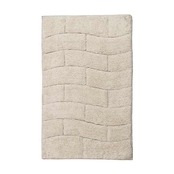 Knightsbridge Stylish And Comfortable All Season Traditional New Tile Design Cotton Bath Rug 20" X 30" Ivory