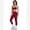 Cherry Red, variant on IBTOM CASTLE Two Piece Workout Sets for Women Color Block Strappy Sports Bra High Waist Leggings Yoga Pilates Outfits S Black
