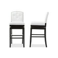 thumbnail image 4 of Baxton Studio Ginaro Modern and Contemporary White Faux Leather Button-tufted Upholstered Swivel Bar Stool (Set of 2), 4 of 5