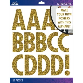 Letter Resin Stickers 4 Sheets Mini Alphabet Sticker Glitter Alloy