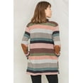 thumbnail image 3 of Eloges Women's Multi Color Stripe Elbow Patch Open Cardigan, 3 of 8