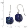 thumbnail image 2 of 925 Sterling Silver Blue Sodalite Cube Drop Dangle Earrings Pearl Natural Stone Shell, 2 of 6