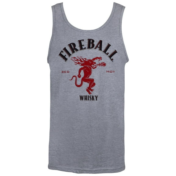 Fireball Whisky Logo Men's Grey Tank Top-Small