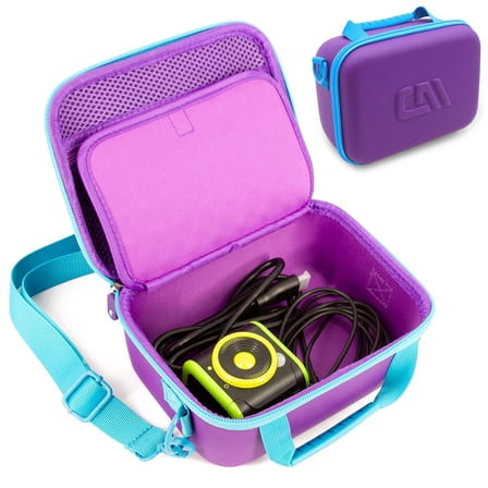 CASEMATIX Purple Hard Shell Travel Case for LeapFrog LeapMove Learning System & Accessories, Shoulder Strap – Case Only