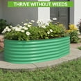 thumbnail image 6 of Galvanized Raised Garden Bed Outdoor, 4x2x2ft Backyard Oval Metal Raised Bed, Bottomless Garden Bed for Gardening Vegetables, Fruits, Flowers, Green, 6 of 7