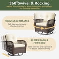 thumbnail image 7 of Dateyes 3 Pieces Patio Furniture Set, Patio Swivel Rocker Chairs Set of 2, Wicker Outdoor Bistro Set with Rocking Chair, Thickened Cushions and Table for Porch (Beige), 7 of 7