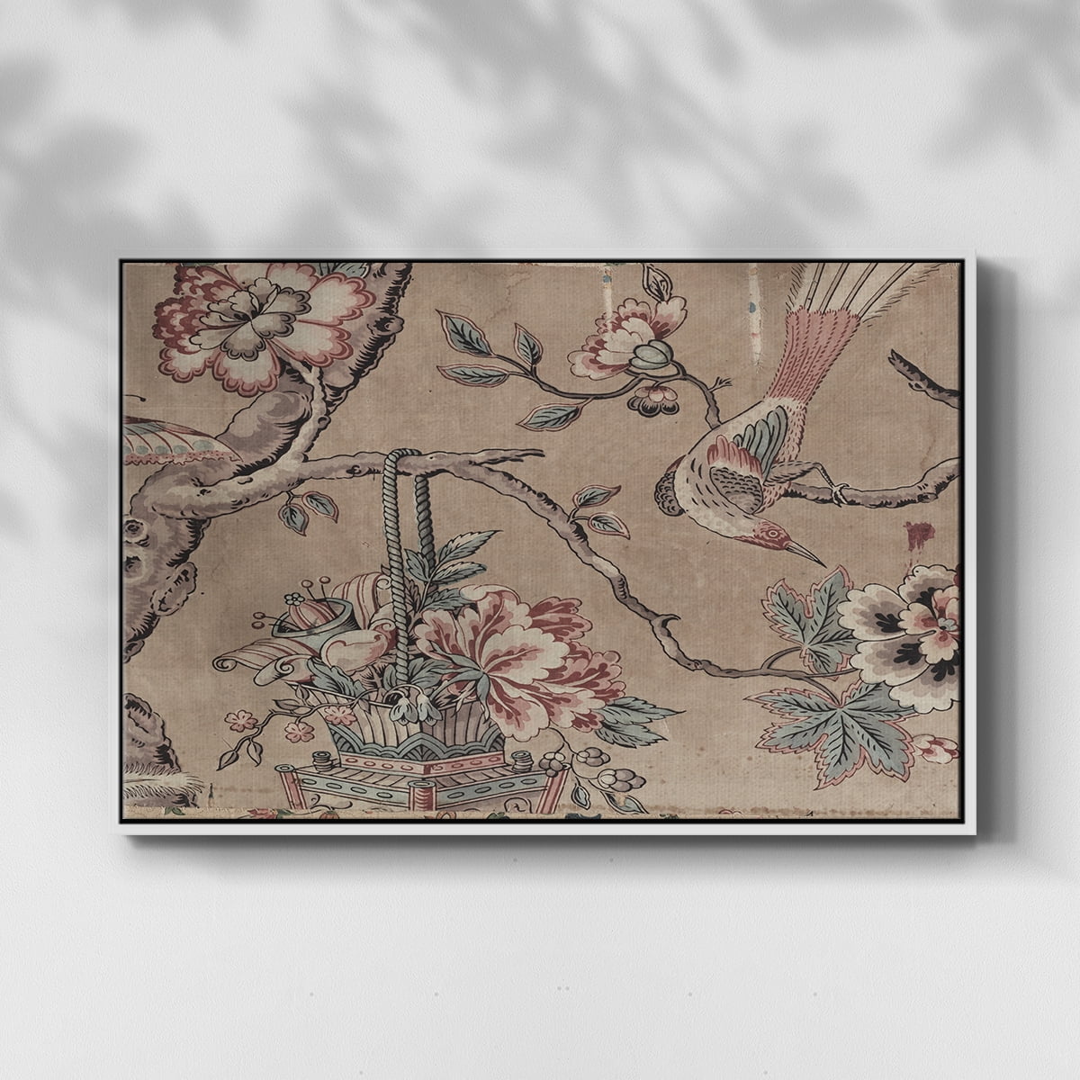Vintage Abstract Print-XVIII Framed in White Wood Gallery Wrapped Canvas 17 in. x 25 in.