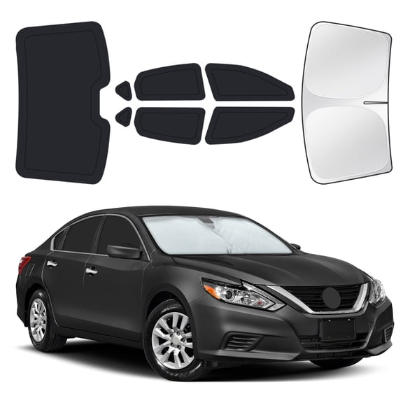 8PCS Full Car Window Sunshade Set for Nissan Altima 2013-2018, Custom-Fit Privacy Shades for Front, Side & Rear Windows, Heat-Blocking Window Covers for Camping, Travel & Daily Use
