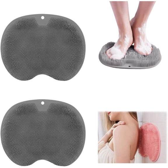 2 PCS Silicone Shower Foot Scrubber Mat, 2026 New Bath Shower Foot Scrubber Mat, Non-Slip Suction Cups Bathroom Mat, Clean Massage Pad