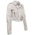 thumbnail image 2 of Fashion2Love Women's Juniors Fashionable Cropped Faux Leather Moto Biker Jacket, 2 of 9
