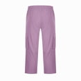thumbnail image 5 of Capri Cargo Shorts for Men - Below Knee Long Shorts with Pockets Dstring Elastic Waist Baggy Utility Hiking Pants,2XL, 5 of 7