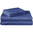 thumbnail image 2 of 4 Piece Bamboo Microfiber Hyacinth Blue Full Sheet Set, Deep Pocket Bed Sheets, 2 of 6