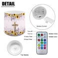 thumbnail image 6 of Kuiaobaty 4 Pieces Flickering Flameless LED Lights Candles Battery Powered LED Candles for Valentine Party Wedding Birthday Party Outdoor with Remote Cross Sunflower Lavender Flower Pattern, 6 of 7