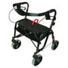 PCP Lightweight Adjustable Rollator, Black,