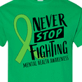 thumbnail image 4 of Inktastic Never Stop Fighting Mental Health Awareness Green Ribbon T-Shirt, 4 of 5
